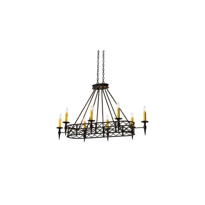 Long Topridge 8 Light 28" Wide Taper Candle Linear Chandelier