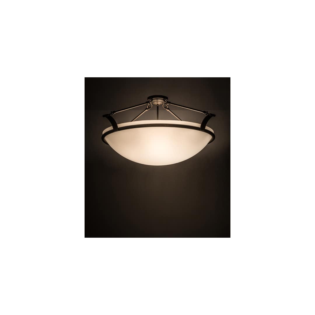 Almeria 4 Light 32" Wide Semi-Flush Bowl Ceiling Fixture - Gilded Tobacco Finish