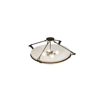 Almeria 4 Light 32" Wide Semi-Flush Bowl Ceiling Fixture - Gilded Tobacco Finish