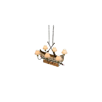 Personalized Canoe 6 Light 25" Wide Linear Chandelier