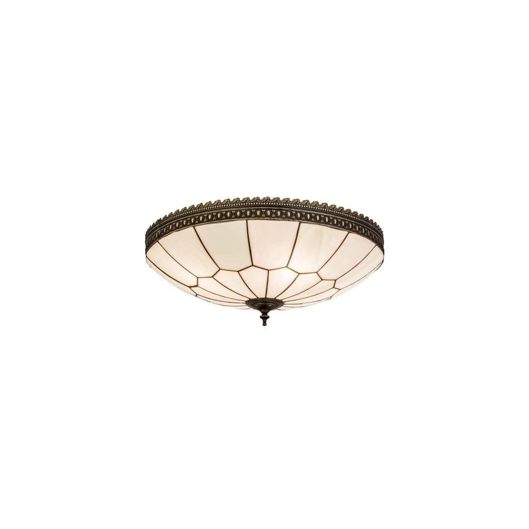 Vincent Honeycomb 4 Light 20" Wide Semi-Flush Bowl Ceiling Fixture with White Opal Glass Shade - Craftsman Brown Finish