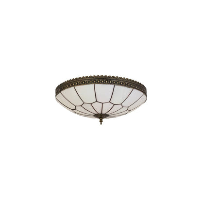 Vincent Honeycomb 4 Light 20" Wide Semi-Flush Bowl Ceiling Fixture with White Opal Glass Shade - Craftsman Brown Finish