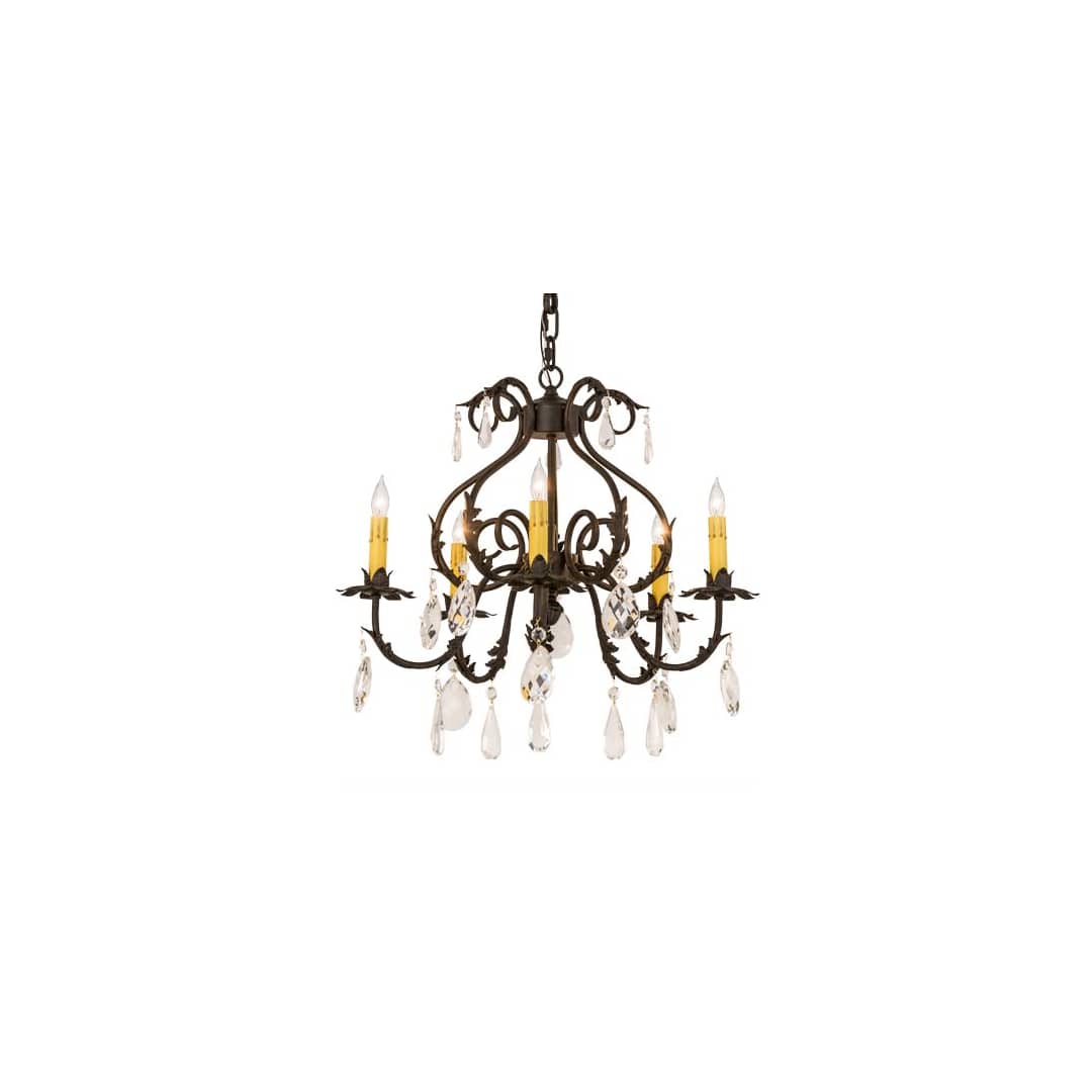 Chantilly 5 Light 24" Wide Crystal Candle Style Chandelier