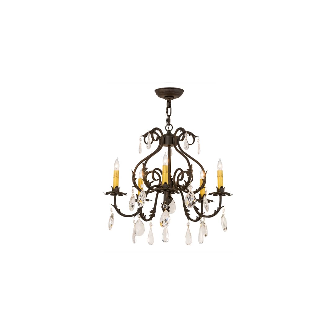 Chantilly 5 Light 24" Wide Crystal Candle Style Chandelier