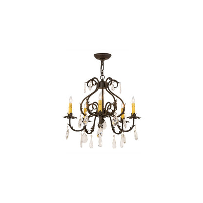 Chantilly 5 Light 24" Wide Crystal Candle Style Chandelier
