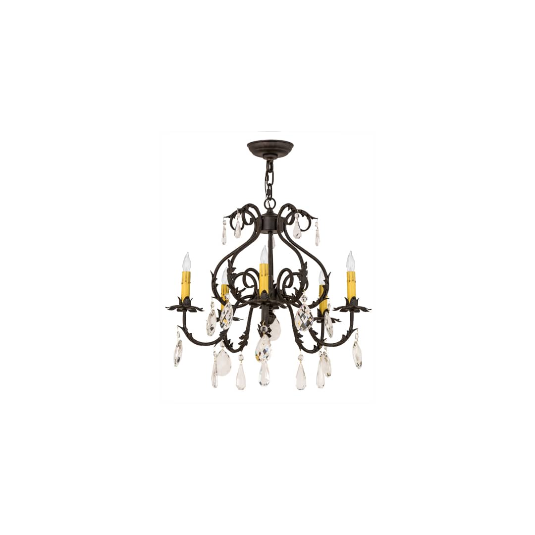 Chantilly 5 Light 24" Wide Crystal Candle Style Chandelier