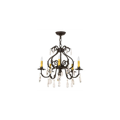 Chantilly 5 Light 24" Wide Crystal Candle Style Chandelier