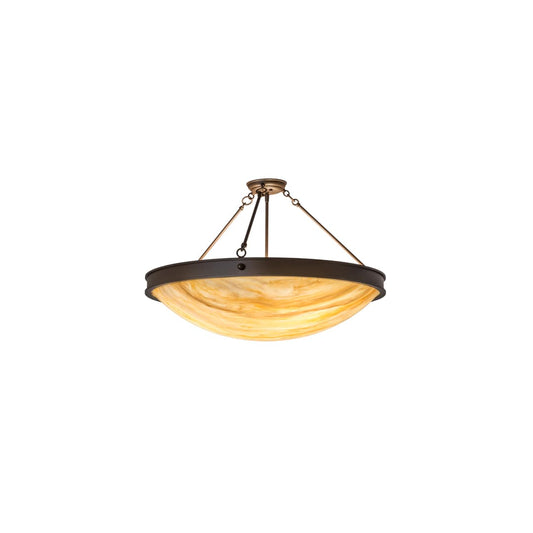 Dionne 3 Light 30" Wide Semi-Flush Bowl Ceiling Fixture - Cafe-Noir Finish