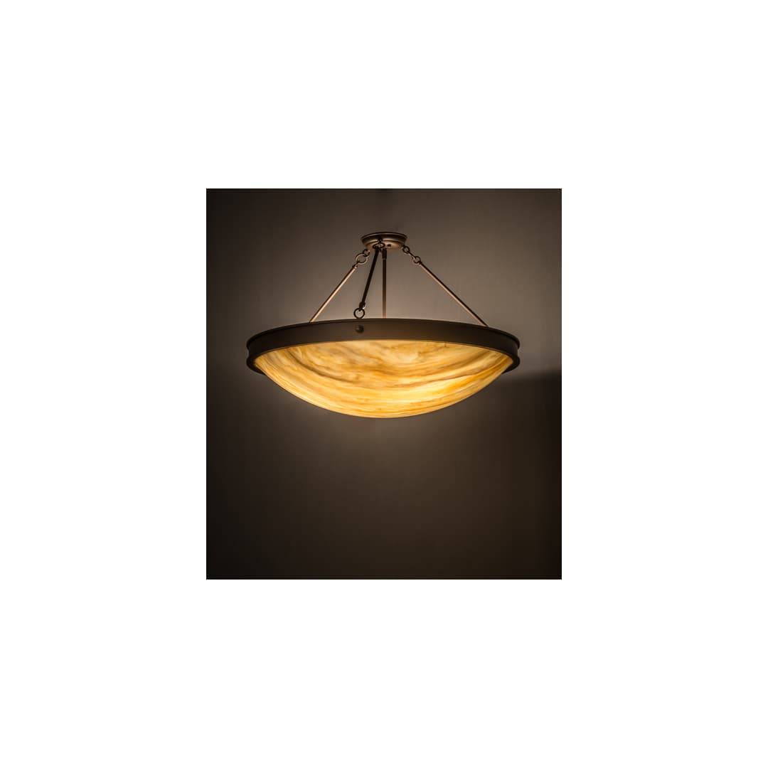 Dionne 3 Light 30" Wide Semi-Flush Bowl Ceiling Fixture - Cafe-Noir Finish