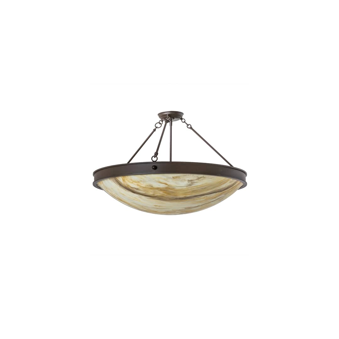 Dionne 3 Light 30" Wide Semi-Flush Bowl Ceiling Fixture - Cafe-Noir Finish