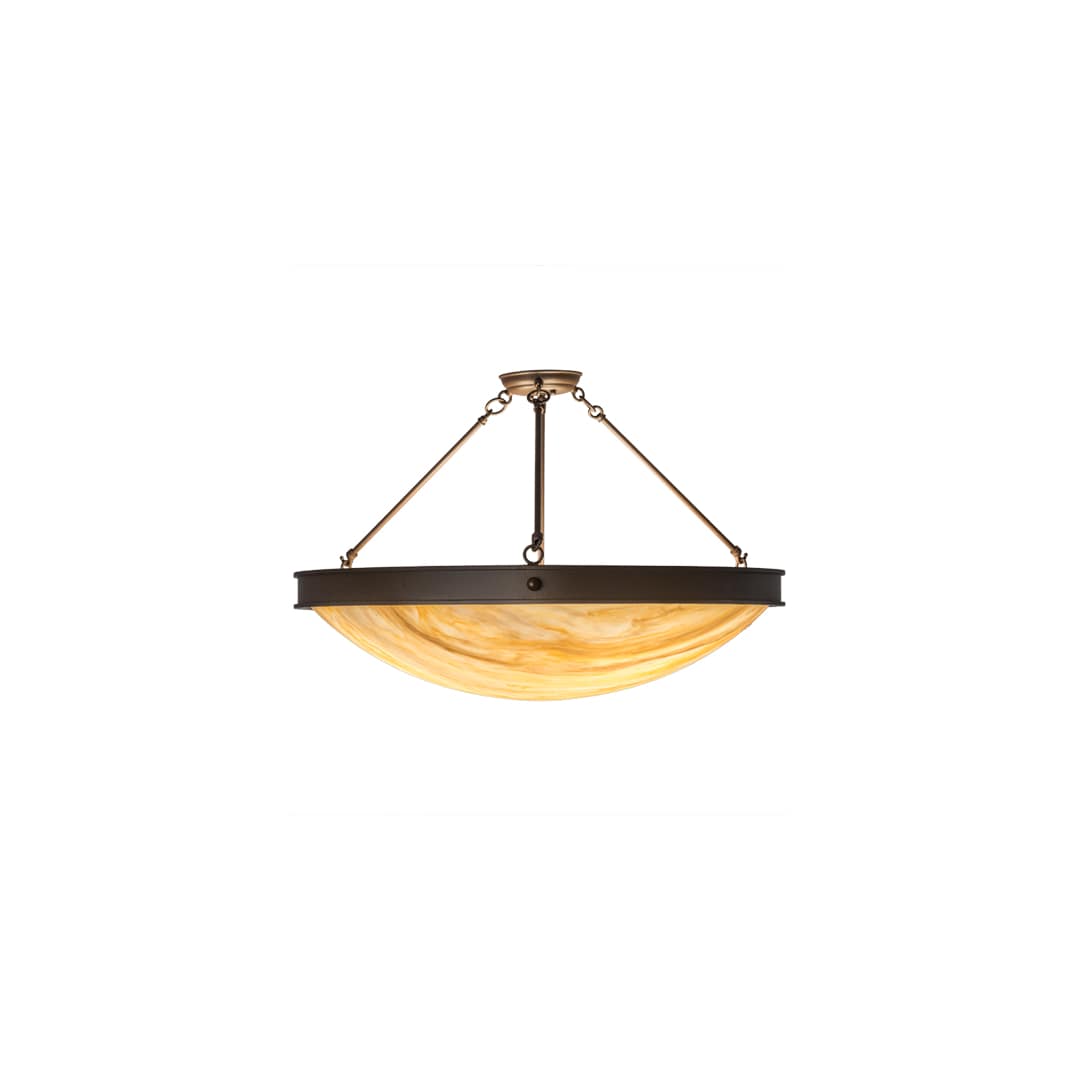 Dionne 3 Light 30" Wide Semi-Flush Bowl Ceiling Fixture - Cafe-Noir Finish