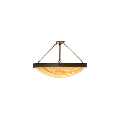 Dionne 3 Light 30" Wide Semi-Flush Bowl Ceiling Fixture - Cafe-Noir Finish