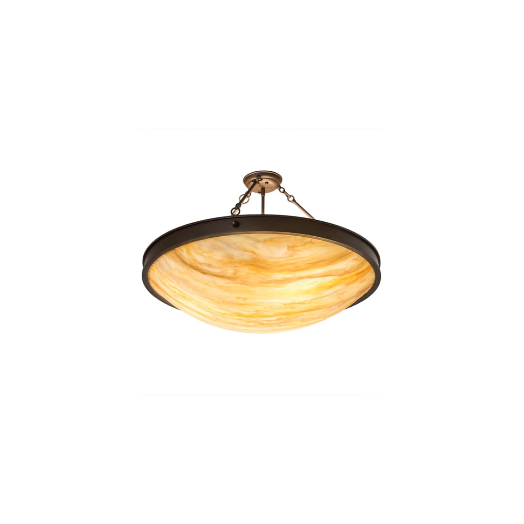 Dionne 3 Light 30" Wide Semi-Flush Bowl Ceiling Fixture - Cafe-Noir Finish