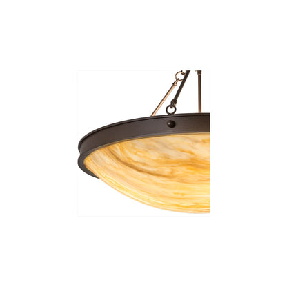 Dionne 3 Light 30" Wide Semi-Flush Bowl Ceiling Fixture - Cafe-Noir Finish
