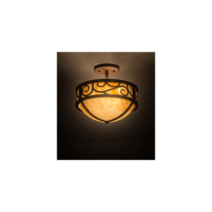 Lilliana 3 Light 12" Wide Semi-Flush Bowl Ceiling Fixture - Cafe-Noir Finish