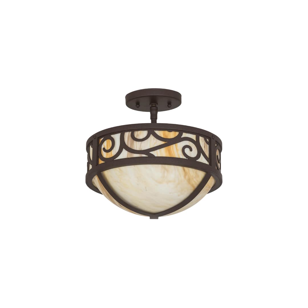 Lilliana 3 Light 12" Wide Semi-Flush Bowl Ceiling Fixture - Cafe-Noir Finish