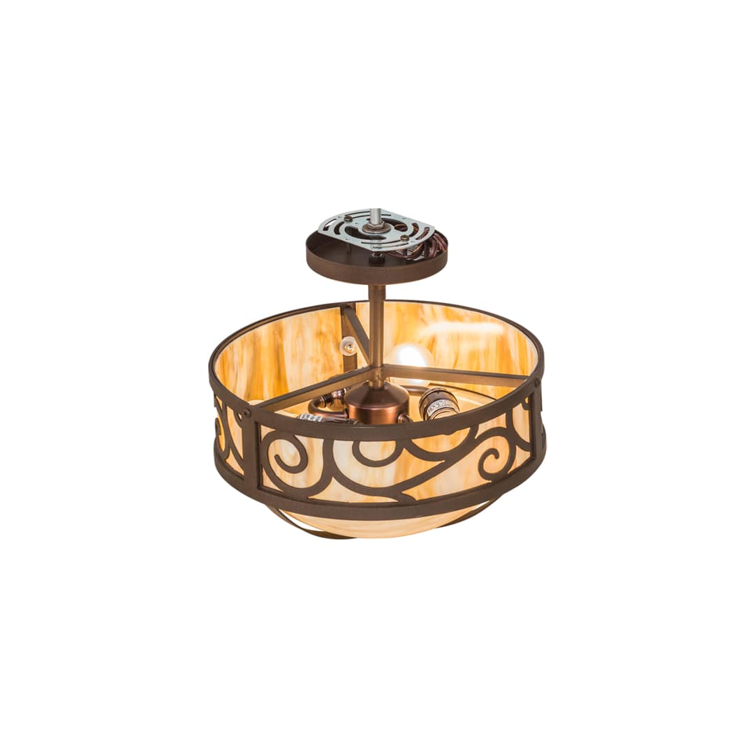 Lilliana 3 Light 12" Wide Semi-Flush Bowl Ceiling Fixture - Cafe-Noir Finish