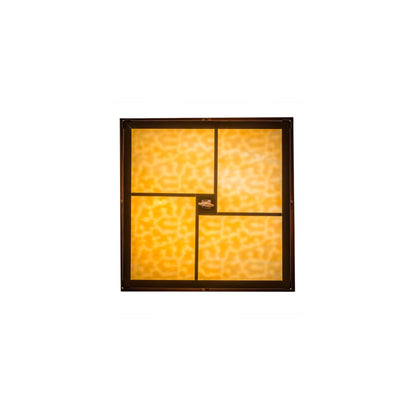 Mission 4 Light 24" Wide Flush Mount Square Ceiling Fixture - Transparent Copper Finish