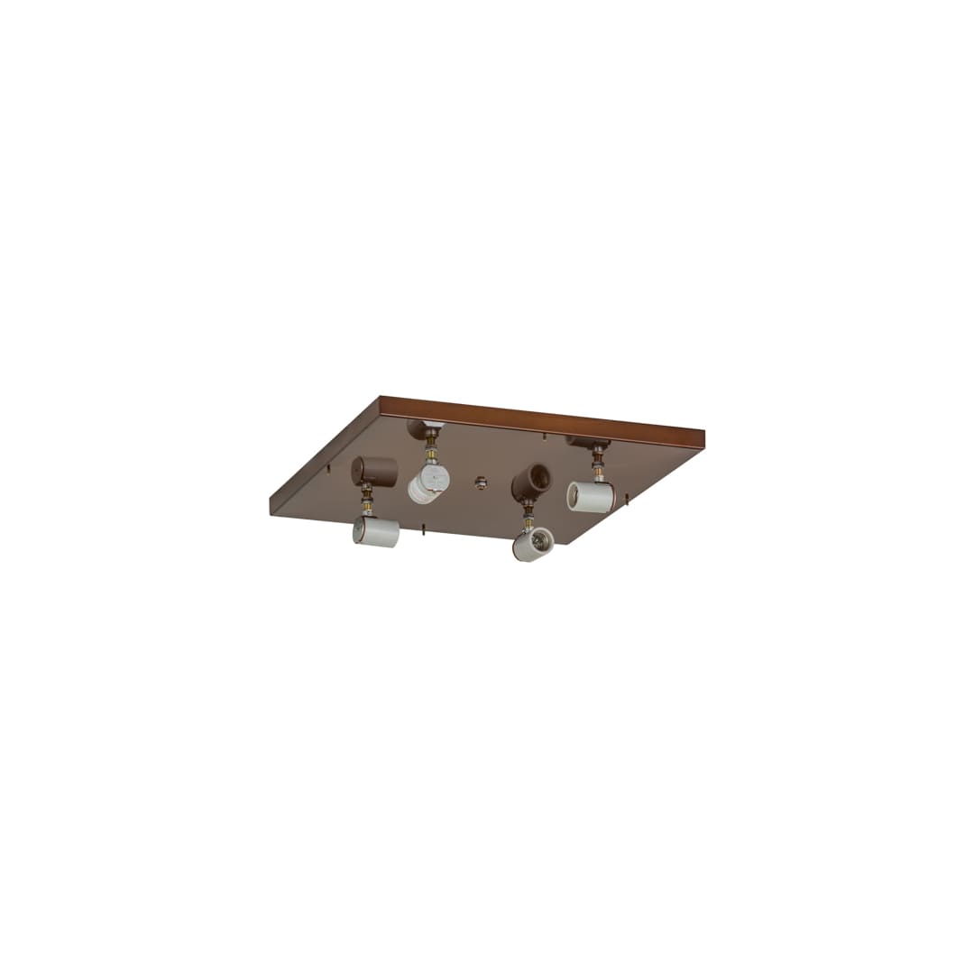 Mission 4 Light 24" Wide Flush Mount Square Ceiling Fixture - Transparent Copper Finish