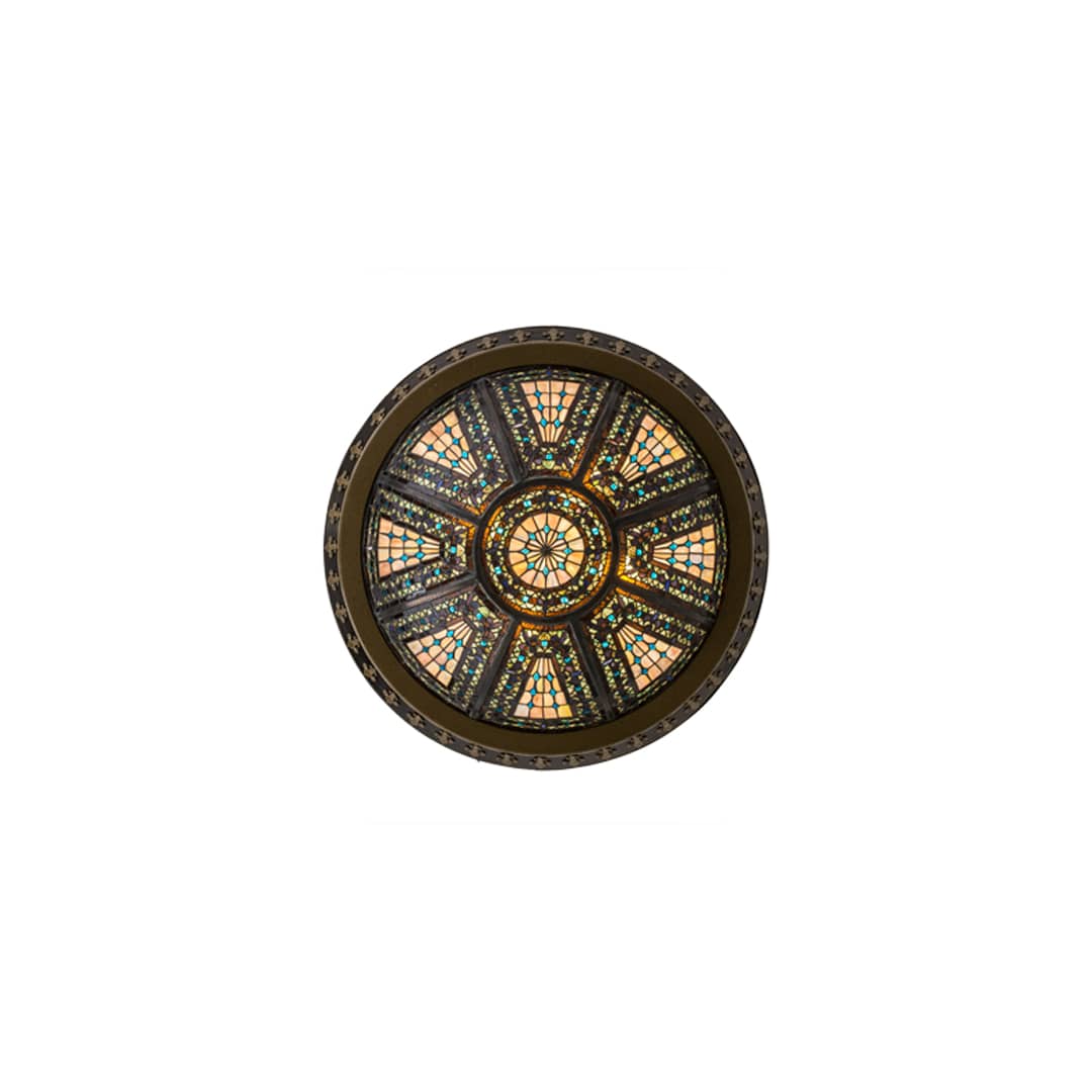Fleur-de-lis 4 Light 28" Wide Semi-Flush Bowl Ceiling Fixture - Copper Vein Finish