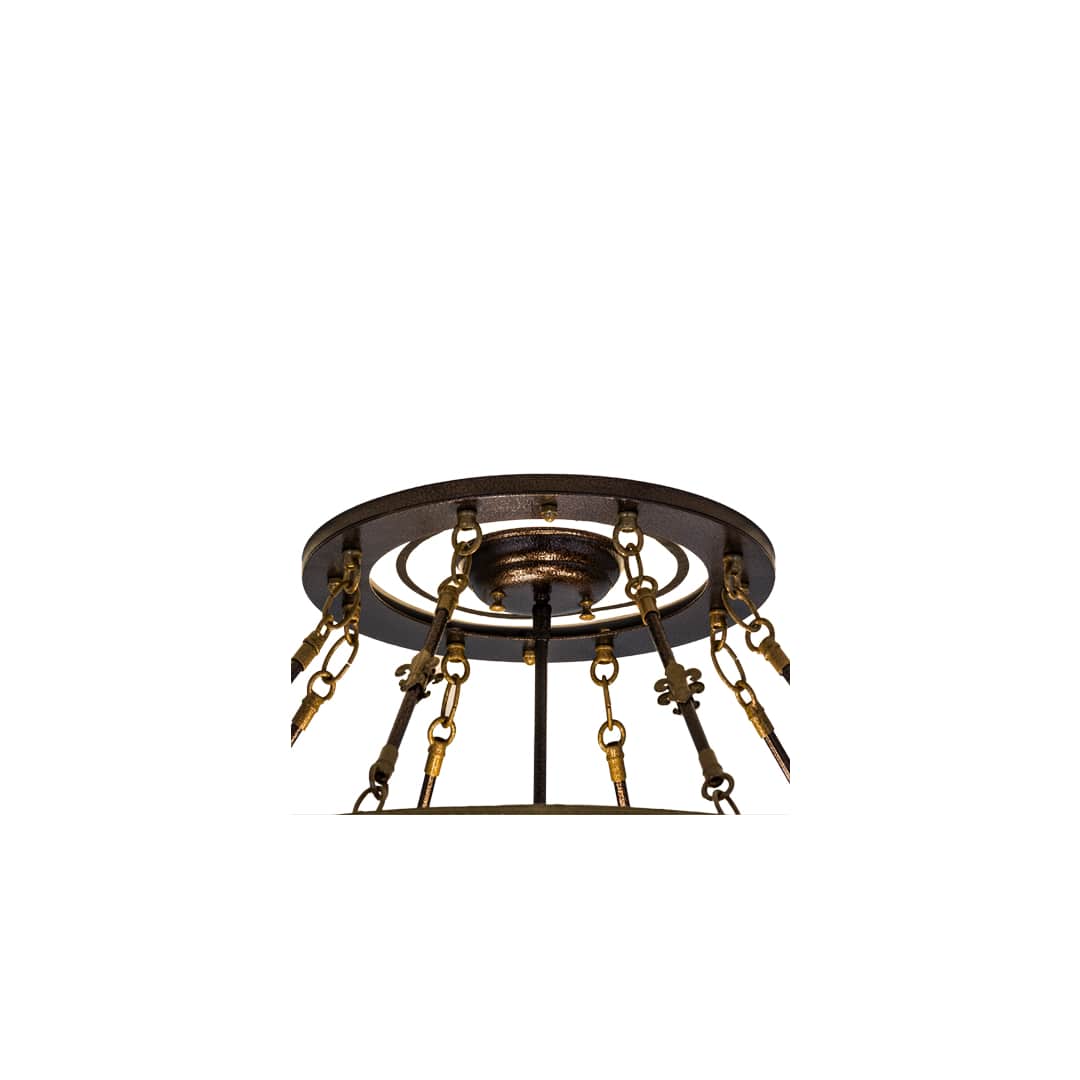 Fleur-de-lis 4 Light 28" Wide Semi-Flush Bowl Ceiling Fixture - Copper Vein Finish