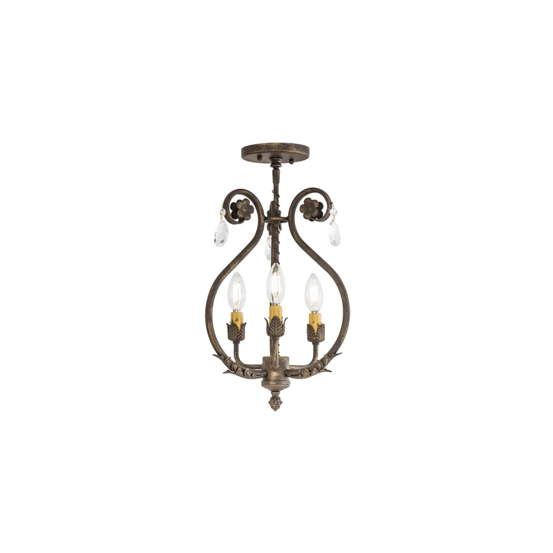 Antonia 3 Light 12" Wide Semi-flush Ceiling Fixture