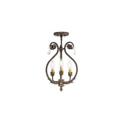 Antonia 3 Light 12" Wide Semi-flush Ceiling Fixture