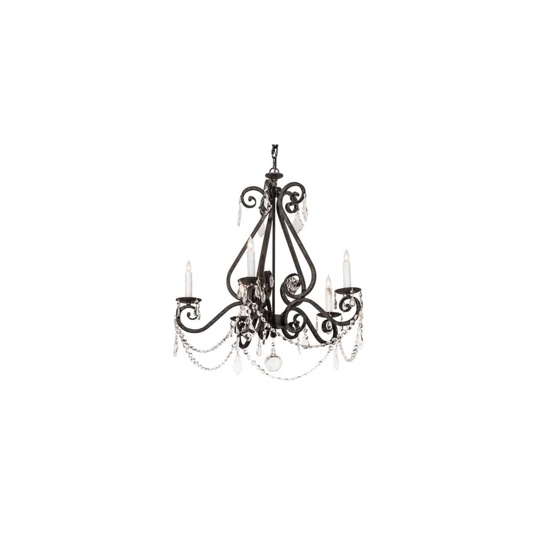 Adrianna 5 Light 26" Wide Crystal Candle Style Chandelier