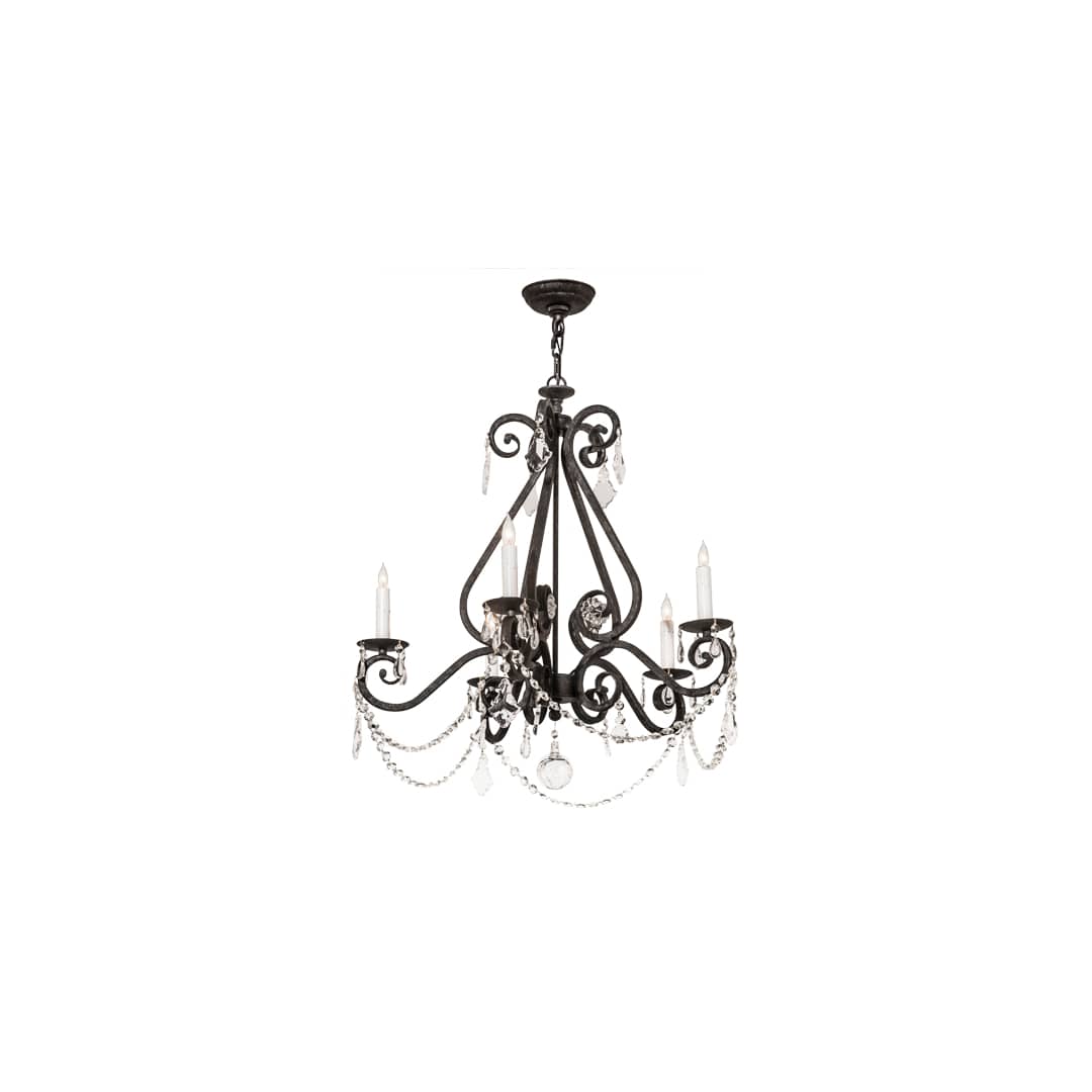 Adrianna 5 Light 26" Wide Crystal Candle Style Chandelier