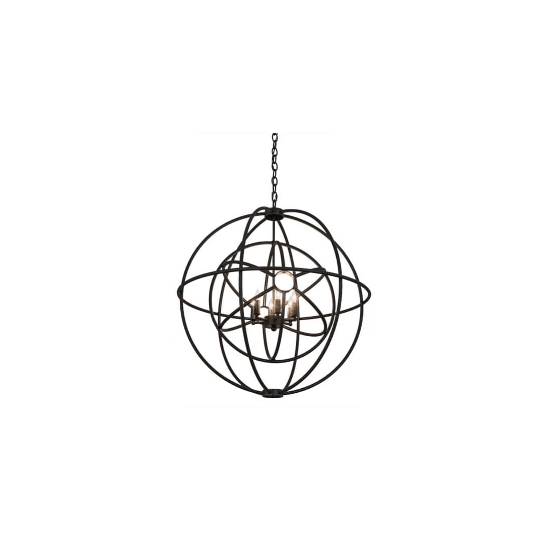 Atom Enerjisi 6 Light 30" Wide Taper Candle Globe Chandelier