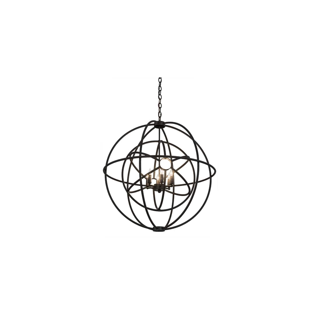 Atom Enerjisi 6 Light 30" Wide Taper Candle Globe Chandelier