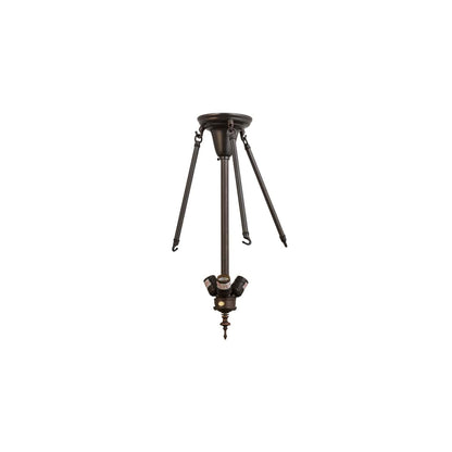 Arts and Crafts 3 Light 18" Wide Semi-Flush Bowl Ceiling Fixture with Beige Iridescent Glass Shade - Craftsman Brown Finish