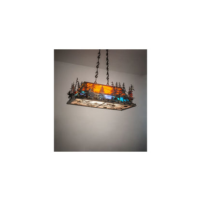 Moose through the Trees 6 Light 19" Wide Linear Pendant