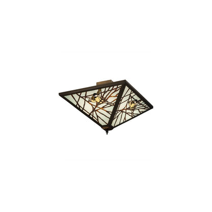 Backyard Friends 4 Light 30" Wide Semi-Flush Ceiling Fixture - Antique Copper Finish - GU24 Bulb Base