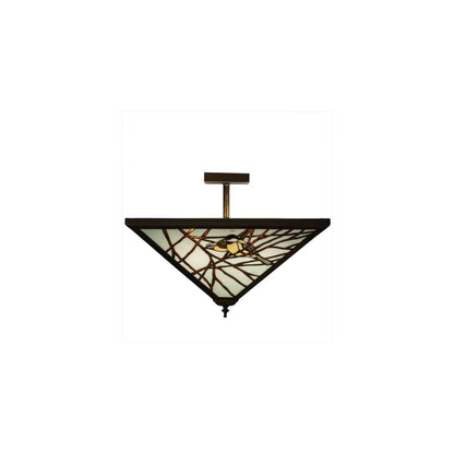 Backyard Friends 4 Light 30" Wide Semi-Flush Ceiling Fixture - Antique Copper Finish - GU24 Bulb Base