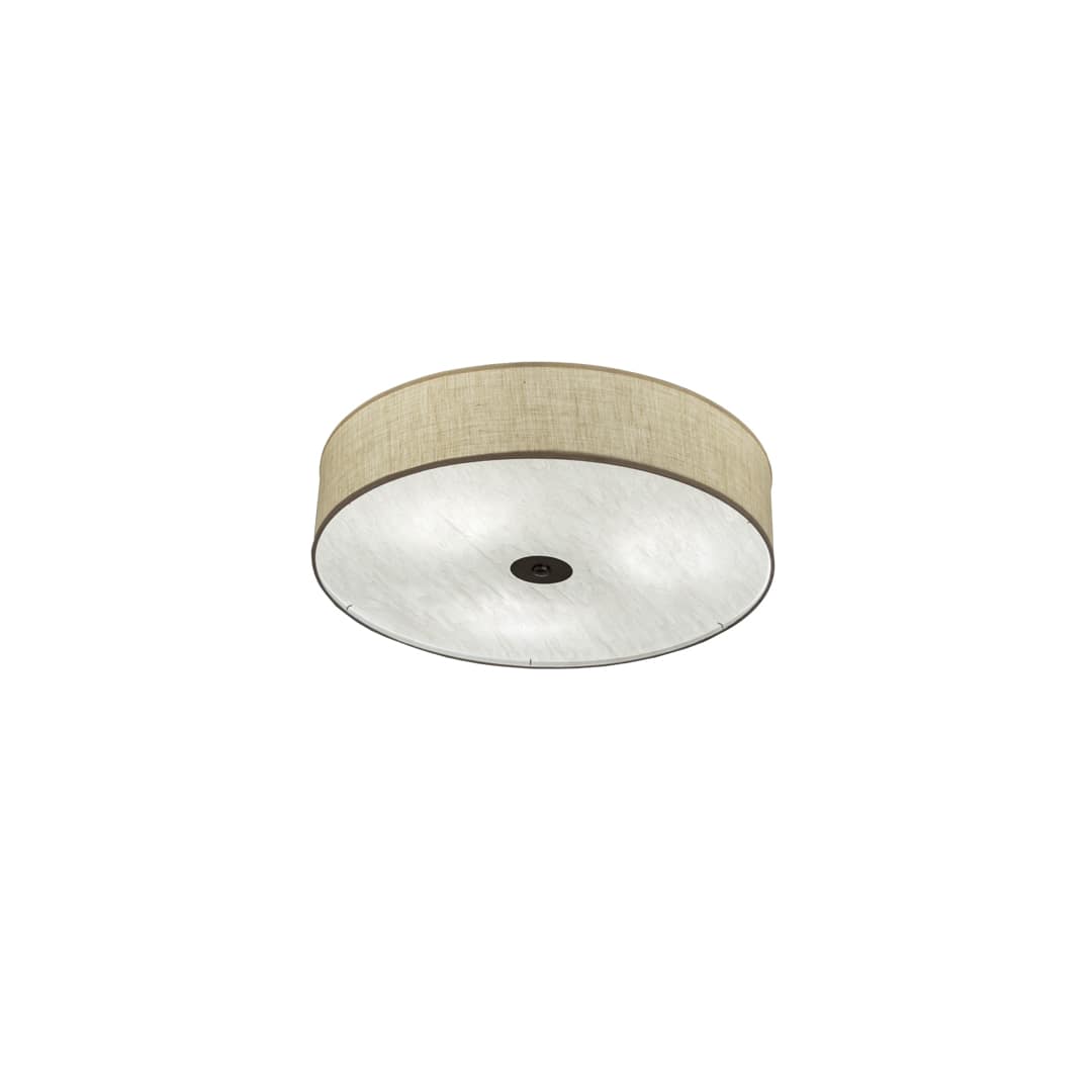 Cilindro 3 Light 36" Wide Semi-Flush Drum Ceiling Fixture with Off-White Shade - Nickel Finish