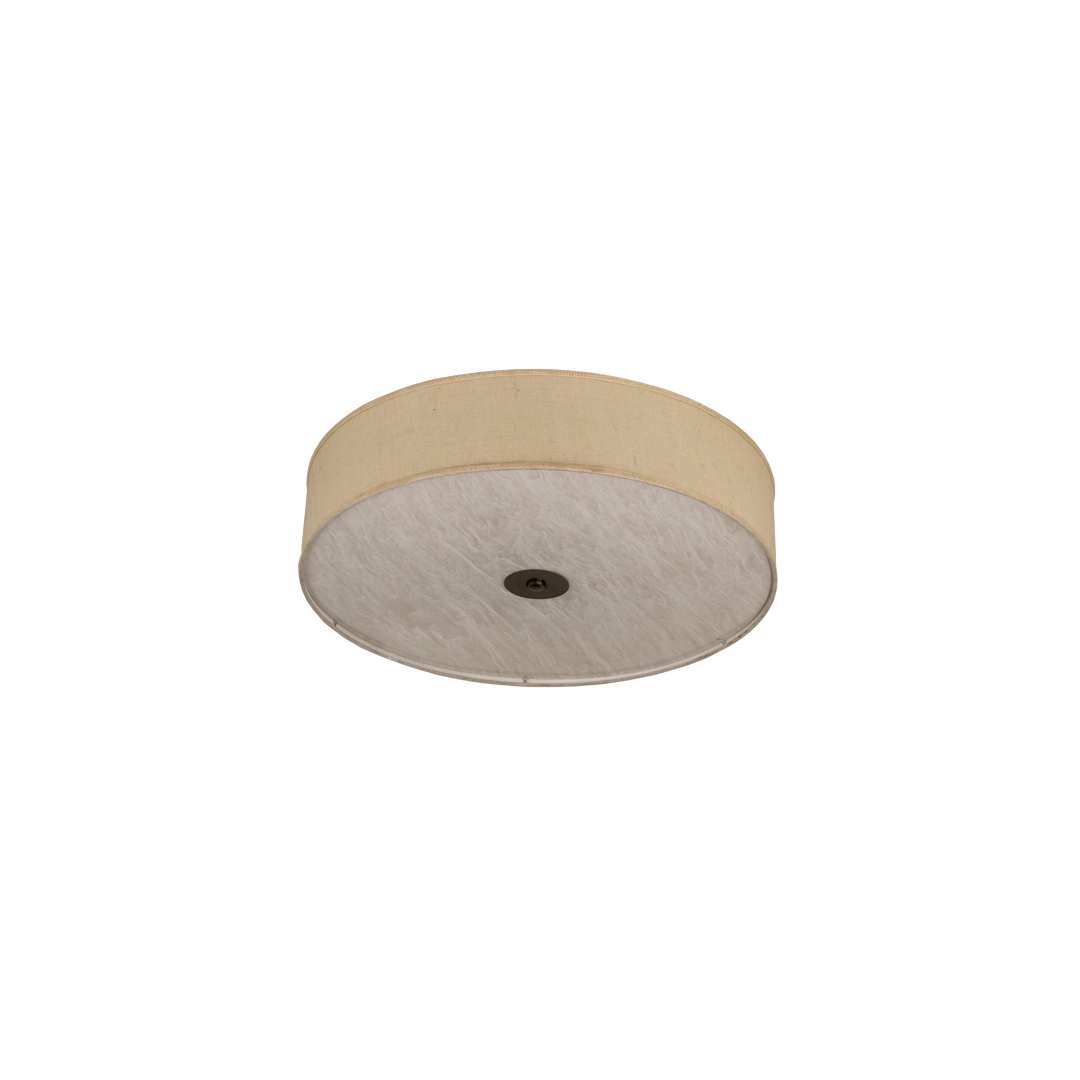 Cilindro 3 Light 36" Wide Semi-Flush Drum Ceiling Fixture with Off-White Shade - Nickel Finish
