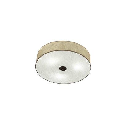 Cilindro 3 Light 36" Wide Semi-Flush Drum Ceiling Fixture with Off-White Shade - Nickel Finish