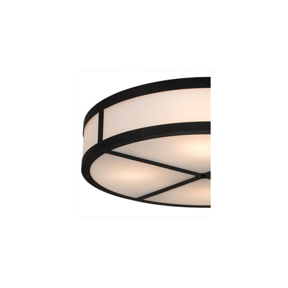 Smythe Craftsman 4 Light 30" Wide Semi-Flush Drum Ceiling Fixture