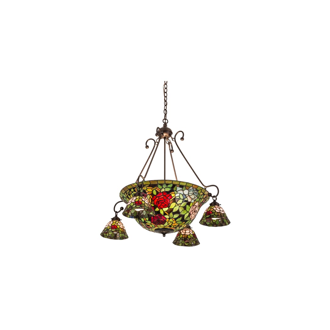 Tiffany Rosebush 5 Light 36" Wide Chandelier