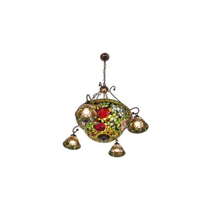 Tiffany Rosebush 5 Light 36" Wide Chandelier