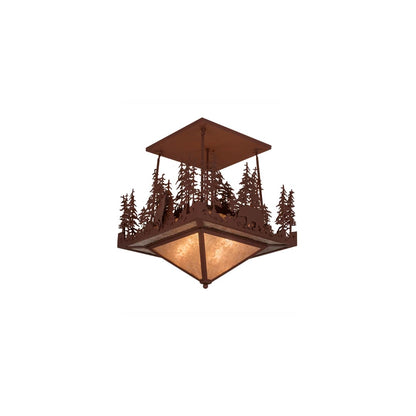 Wildlife at Pine Lake 4 Light 33" Wide Semi-Flush Ceiling Fixture