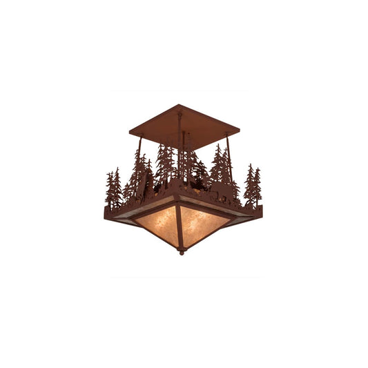 Wildlife at Pine Lake 4 Light 33" Wide Semi-Flush Ceiling Fixture