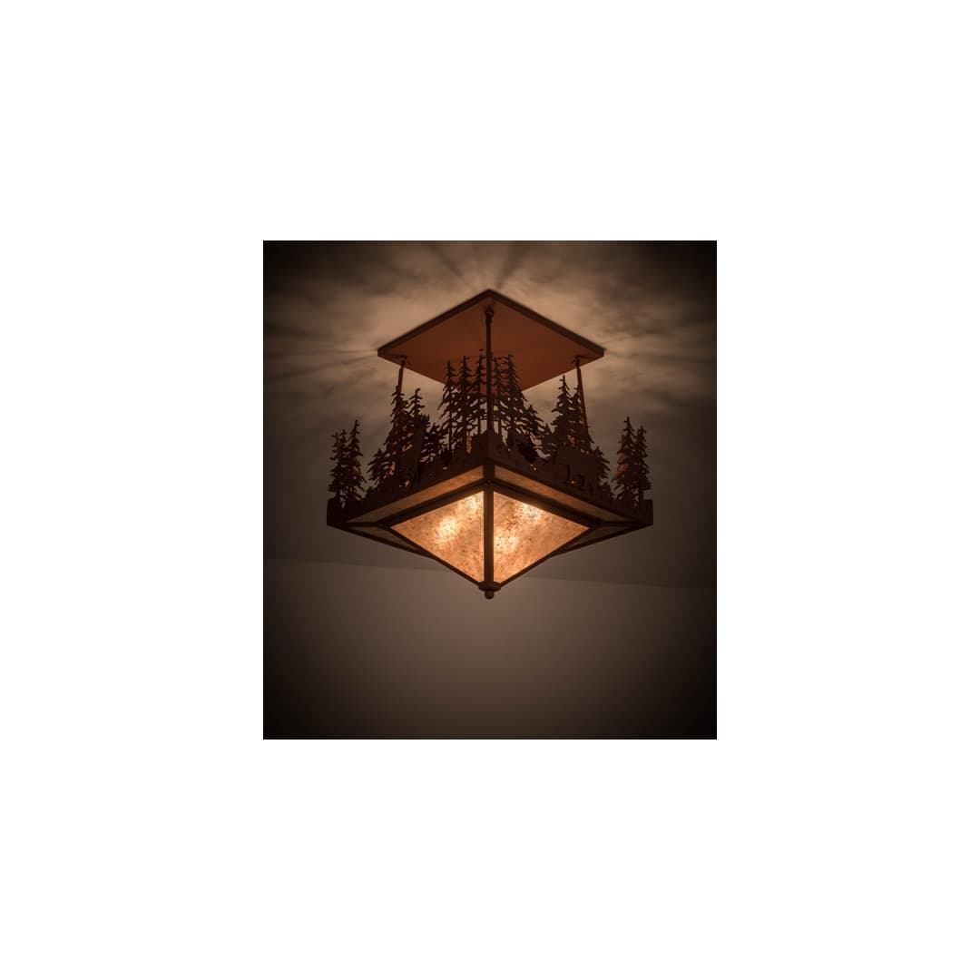 Wildlife at Pine Lake 4 Light 33" Wide Semi-Flush Ceiling Fixture