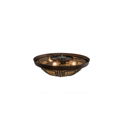 Fleur-de-lis 4 Light 26" Wide Flush Mount Bowl Ceiling Fixture