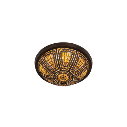 Fleur-de-lis 4 Light 26" Wide Flush Mount Bowl Ceiling Fixture
