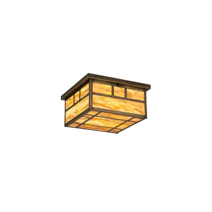 Hyde Park Double Bar Mission 4 Light 29" Wide Flush Mount Square Ceiling Fixture