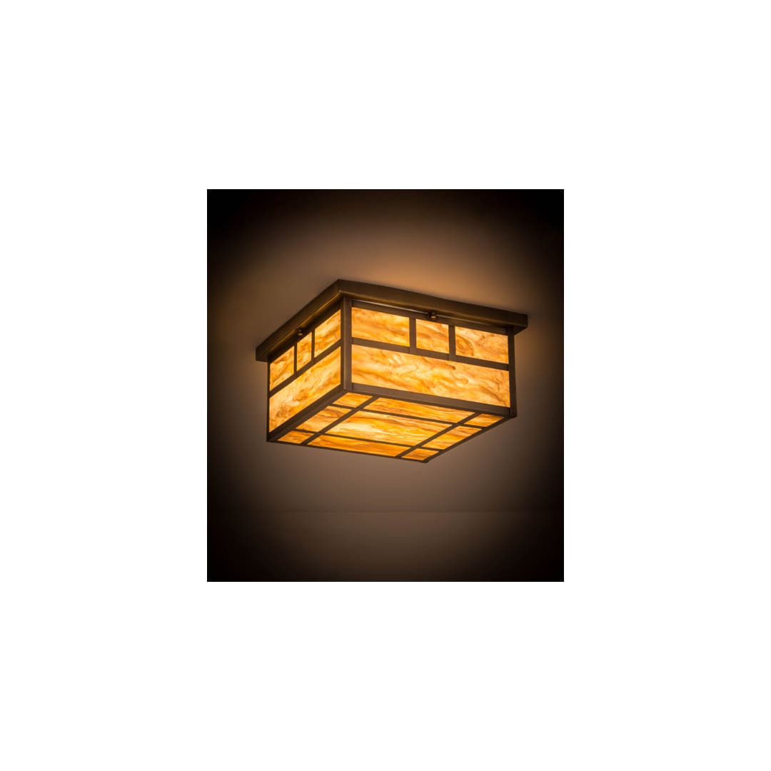 Hyde Park Double Bar Mission 4 Light 29" Wide Flush Mount Square Ceiling Fixture