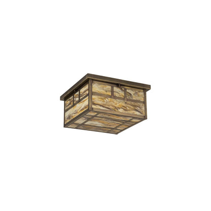 Hyde Park Double Bar Mission 4 Light 29" Wide Flush Mount Square Ceiling Fixture