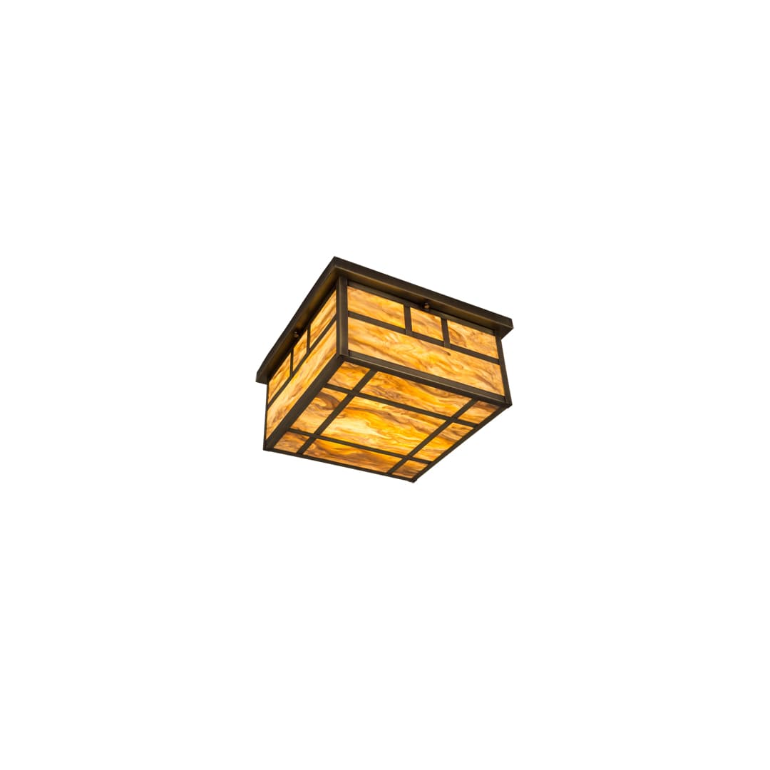 Hyde Park Double Bar Mission 4 Light 29" Wide Flush Mount Square Ceiling Fixture